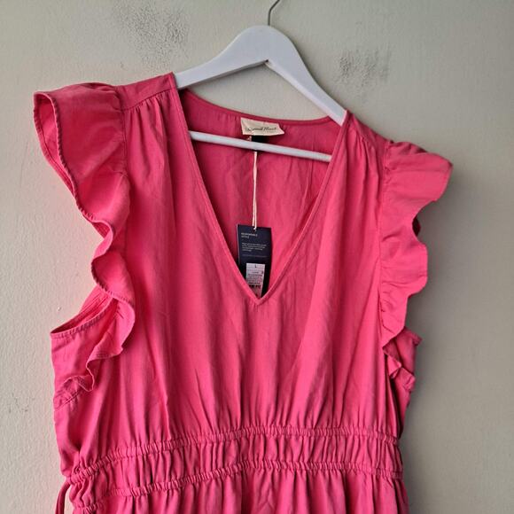 NWT Universal Thread Dress Flutter Short Sleeve Mini Cotton Pink Womens Large - Picture 8 of 13